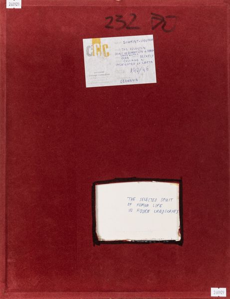 Siegfried Schmidt : The selected spirit of Human Life in hidden Landscapes  - Asta La collezione Corinaldi di Poesia Visiva - Associazione Nazionale - Case d'Asta italiane