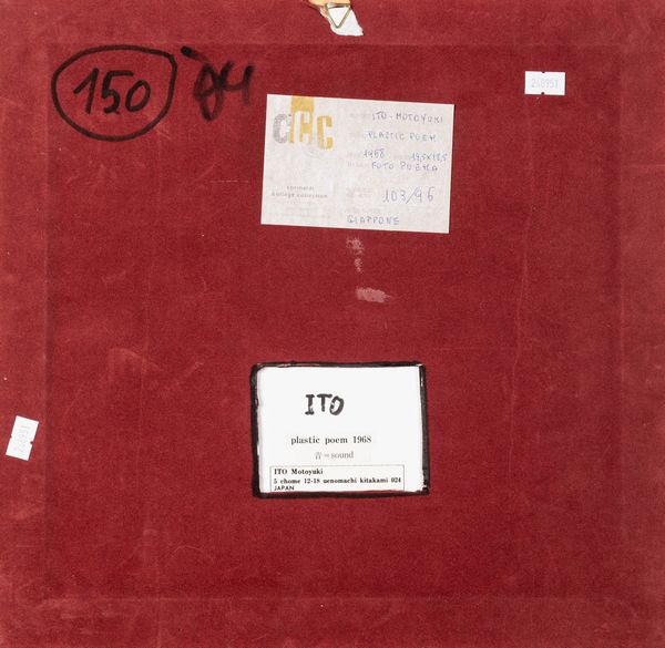 Ito Motoyuki : Plastic poem  - Asta La collezione Corinaldi di Poesia Visiva - Associazione Nazionale - Case d'Asta italiane