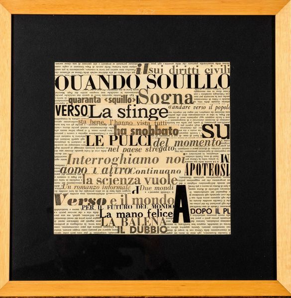 Nanni Balestrini : Senza titolo  - Asta La collezione Corinaldi di Poesia Visiva - Associazione Nazionale - Case d'Asta italiane