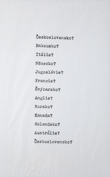 Václav Havel : Countries  - Asta La collezione Corinaldi di Poesia Visiva - Associazione Nazionale - Case d'Asta italiane