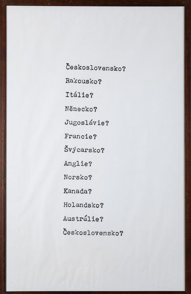 Václav Havel : Countries  - Asta La collezione Corinaldi di Poesia Visiva - Associazione Nazionale - Case d'Asta italiane