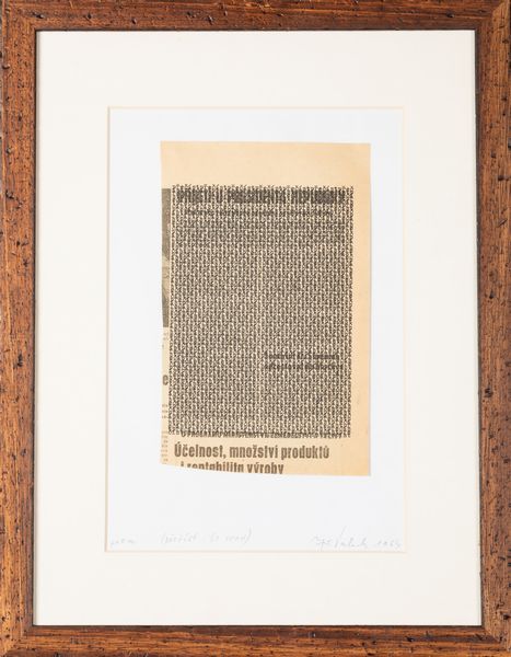 Jiri Valoch : Poem  - Asta La collezione Corinaldi di Poesia Visiva - Associazione Nazionale - Case d'Asta italiane