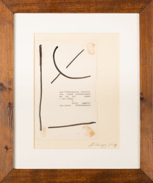 UGO CARREGA : Senza titolo  - Asta La collezione Corinaldi di Poesia Visiva - Associazione Nazionale - Case d'Asta italiane