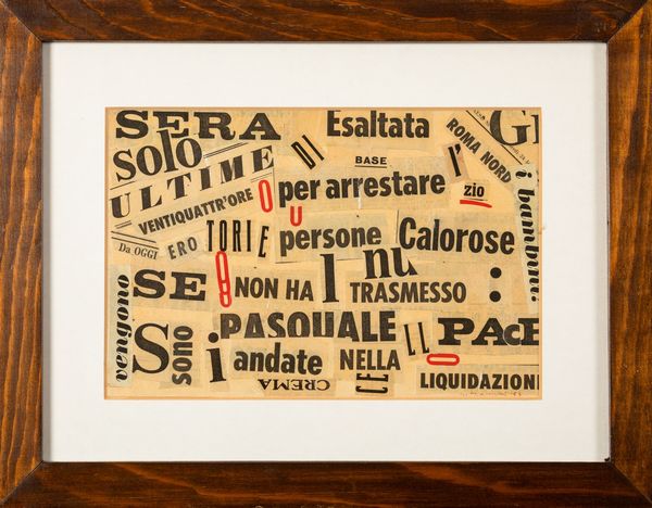 Lucia Marcucci : Sera  - Asta La collezione Corinaldi di Poesia Visiva - Associazione Nazionale - Case d'Asta italiane