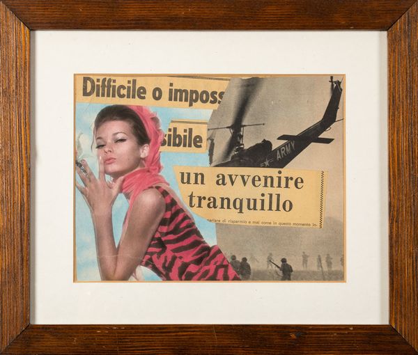 LAMBERTO PIGNOTTI : Un avvenire tranquillo  - Asta La collezione Corinaldi di Poesia Visiva - Associazione Nazionale - Case d'Asta italiane