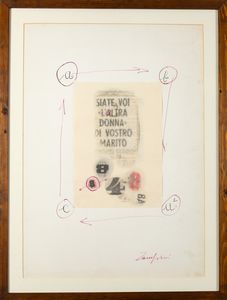 Daniela Zampini Kalepyros : Senza titolo  - Asta La collezione Corinaldi di Poesia Visiva - Associazione Nazionale - Case d'Asta italiane