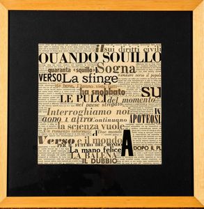 Nanni Balestrini : Senza titolo  - Asta La collezione Corinaldi di Poesia Visiva - Associazione Nazionale - Case d'Asta italiane