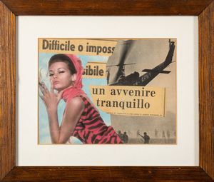 LAMBERTO PIGNOTTI : Un avvenire tranquillo  - Asta La collezione Corinaldi di Poesia Visiva - Associazione Nazionale - Case d'Asta italiane