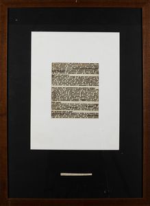 MIRELLA BENTIVOGLIO : Progetto di rovesciamento del sistema  - Asta La collezione Corinaldi di Poesia Visiva - Associazione Nazionale - Case d'Asta italiane