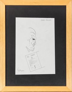 Yasuo Fujitomi : Ezra Pound  - Asta La collezione Corinaldi di Poesia Visiva - Associazione Nazionale - Case d'Asta italiane