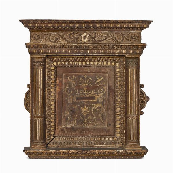 CORNICE DA SPECCHIO A EDICOLA, FIRENZE, 1510 CIRCA  - Asta Arte � ricerca | Dipinti sculture e oggetti d'arte da una raccolta fiorentina  - Associazione Nazionale - Case d'Asta italiane