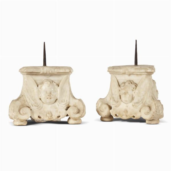 COPPIA DI CANDELABRI DA TERRA, FIRENZE, SECOLO XVII  - Asta Arte � ricerca | Dipinti sculture e oggetti d'arte da una raccolta fiorentina  - Associazione Nazionale - Case d'Asta italiane