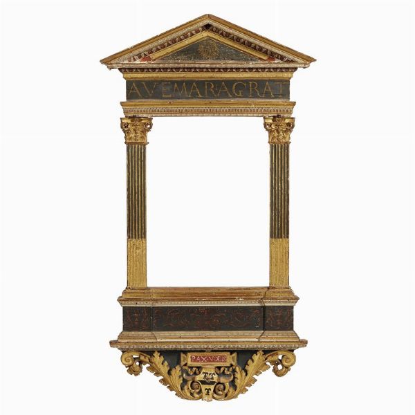 CORNICE A EDICOLA, SIENA, FINE SECOLO XV  - Asta Arte � ricerca | Dipinti sculture e oggetti d'arte da una raccolta fiorentina  - Associazione Nazionale - Case d'Asta italiane