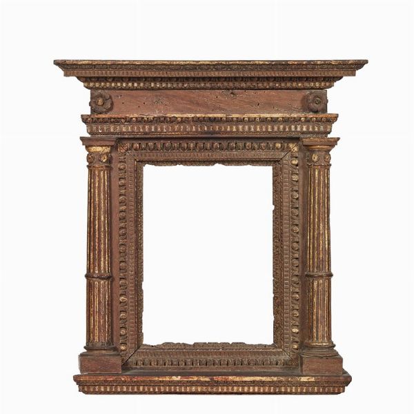 CORNICE DA SPECCHIO A EDICOLA, TOSCANA, 1510 CIRCA  - Asta Arte � ricerca | Dipinti sculture e oggetti d'arte da una raccolta fiorentina  - Associazione Nazionale - Case d'Asta italiane