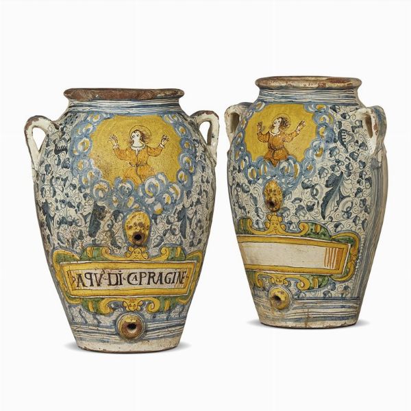 COPPIA DI GRANDI ORCI, MONTELUPO, 1620-1640 CIRCA  - Asta Arte � ricerca | Dipinti sculture e oggetti d'arte da una raccolta fiorentina  - Associazione Nazionale - Case d'Asta italiane