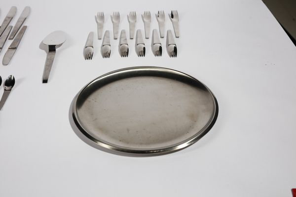 AUBOCK CARL (1900 - 1957) : Set di posate per Morinox  - Asta Asta 383 | DESIGN E ARTI DECORATIVE DEL NOVECENTO - FINE DESIGN Tradizionale - Associazione Nazionale - Case d'Asta italiane