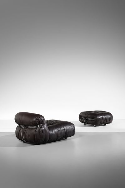 SCARPA AFRA (1937 -2011) & TOBIA (n. 1935) : Poltrona con poggiapiedi Soriana per Cassina  - Asta Asta 383 | DESIGN E ARTI DECORATIVE DEL NOVECENTO - FINE DESIGN Tradizionale - Associazione Nazionale - Case d'Asta italiane