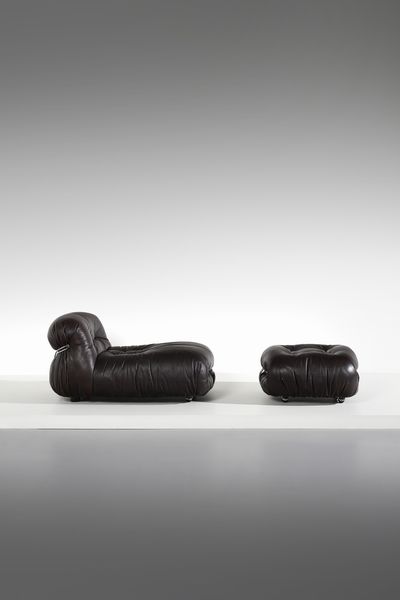 SCARPA AFRA (1937 -2011) & TOBIA (n. 1935) : Poltrona con poggiapiedi Soriana per Cassina  - Asta Asta 383 | DESIGN E ARTI DECORATIVE DEL NOVECENTO - FINE DESIGN Tradizionale - Associazione Nazionale - Case d'Asta italiane