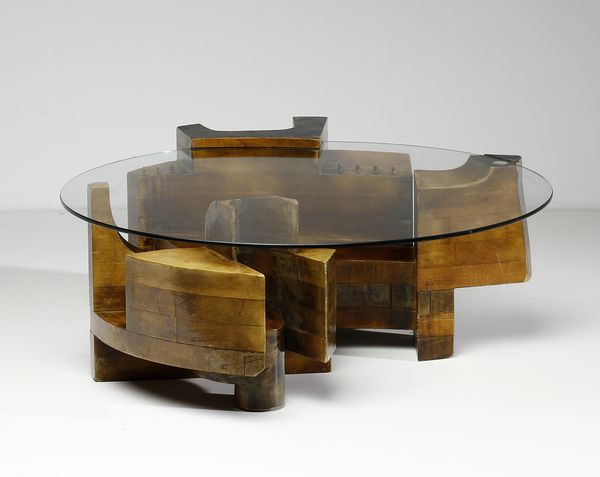 GRUPPO NP2 - NERONE PATUZZI : Tavolino da salotto scultura C10T per Forme e Superfici, Torino  - Asta Asta 383 | DESIGN E ARTI DECORATIVE DEL NOVECENTO - FINE DESIGN Tradizionale - Associazione Nazionale - Case d'Asta italiane