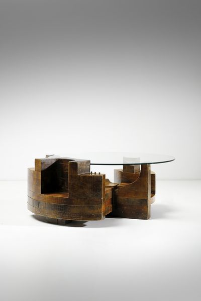 GRUPPO NP2 - NERONE PATUZZI : Tavolino da salotto scultura C10T per Forme e Superfici, Torino  - Asta Asta 383 | DESIGN E ARTI DECORATIVE DEL NOVECENTO - FINE DESIGN Tradizionale - Associazione Nazionale - Case d'Asta italiane