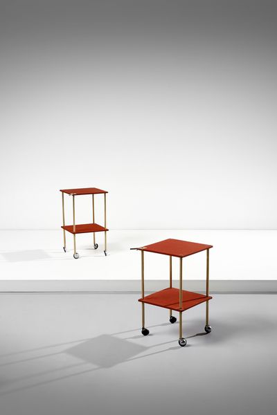 GARDELLA IGNAZIO (1905 - 1999) : Coppia di carrelli T9 per Azucena  - Asta Asta 383 | DESIGN E ARTI DECORATIVE DEL NOVECENTO - FINE DESIGN Tradizionale - Associazione Nazionale - Case d'Asta italiane
