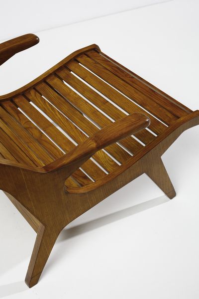 ROMANO AUGUSTO : attribuito. Poltrona a sdraio  - Asta Asta 383 | DESIGN E ARTI DECORATIVE DEL NOVECENTO - FINE DESIGN Tradizionale - Associazione Nazionale - Case d'Asta italiane