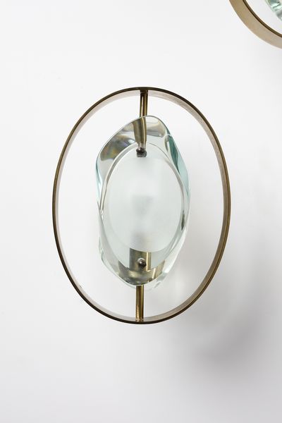 INGRAND MAX (1908 - 1969) : Coppia di lampade da parete 2240 per Fontana Arte  - Asta Asta 383 | DESIGN E ARTI DECORATIVE DEL NOVECENTO - FINE DESIGN Tradizionale - Associazione Nazionale - Case d'Asta italiane