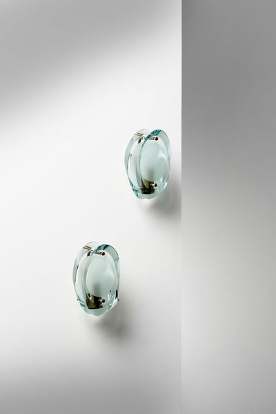 INGRAND MAX (1908 - 1969) : Coppia di lampade da parete 2093 per Fontana Arte  - Asta Asta 383 | DESIGN E ARTI DECORATIVE DEL NOVECENTO - FINE DESIGN Tradizionale - Associazione Nazionale - Case d'Asta italiane