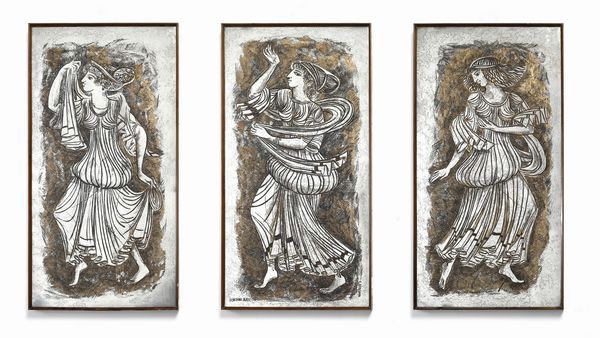RUSSIAN GIANNI (1922 - 1962) : Tre specchiere raffiguranti le Tre grazie per Fontana Arte  - Asta Asta 383 | DESIGN E ARTI DECORATIVE DEL NOVECENTO - FINE DESIGN Tradizionale - Associazione Nazionale - Case d'Asta italiane