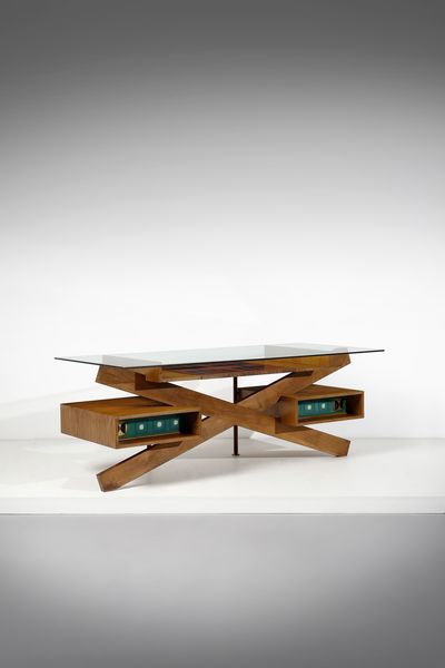 RENATO ANGELI & CLAUDIO OLIVIERI : Scrivania  - Asta Asta 383 | DESIGN E ARTI DECORATIVE DEL NOVECENTO - FINE DESIGN Tradizionale - Associazione Nazionale - Case d'Asta italiane