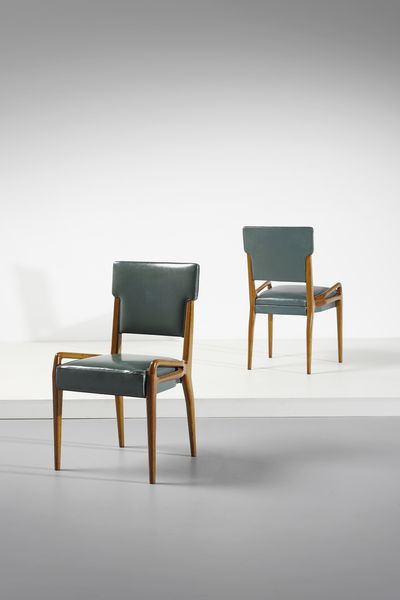 MOREZ RUGGERO FARINA : Coppia di sedie  - Asta Asta 383 | DESIGN E ARTI DECORATIVE DEL NOVECENTO - FINE DESIGN Tradizionale - Associazione Nazionale - Case d'Asta italiane