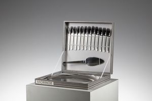 AUBOCK CARL (1900 - 1957) : Set di posate per Morinox  - Asta Asta 383 | DESIGN E ARTI DECORATIVE DEL NOVECENTO - FINE DESIGN Tradizionale - Associazione Nazionale - Case d'Asta italiane