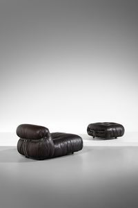 SCARPA AFRA (1937 -2011) & TOBIA (n. 1935) - Poltrona con poggiapiedi Soriana per Cassina