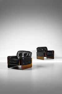 BUZZI FERDINANDO (1931 - 2021) - Coppia di poltrone Sabrina per Ferruccio Brunati