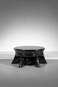 PIERLUIGI SPADOLINI, EMILIO GUARNACCI & CLAUDIO VAGNONI : Tavolo Boccio con sei sedie per 1PI  - Asta Asta 383 | DESIGN E ARTI DECORATIVE DEL NOVECENTO - FINE DESIGN Tradizionale - Associazione Nazionale - Case d'Asta italiane