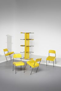 MARI ENZO (n. 1932) : Otto sedie BOX per Anonima Castelli (BO)  - Asta Asta 383 | DESIGN E ARTI DECORATIVE DEL NOVECENTO - FINE DESIGN Tradizionale - Associazione Nazionale - Case d'Asta italiane