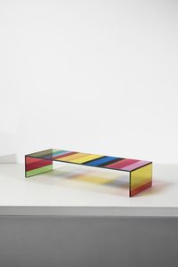 LISSONI PIERO (n. 1956) : Tavolino da salotto The Dark Side of The Moon per Glas Italia  - Asta Asta 383 | DESIGN E ARTI DECORATIVE DEL NOVECENTO - FINE DESIGN Tradizionale - Associazione Nazionale - Case d'Asta italiane