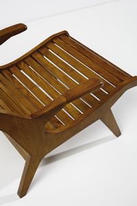ROMANO AUGUSTO : attribuito. Poltrona a sdraio  - Asta Asta 383 | DESIGN E ARTI DECORATIVE DEL NOVECENTO - FINE DESIGN Tradizionale - Associazione Nazionale - Case d'Asta italiane