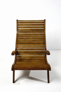 ROMANO AUGUSTO : attribuito. Poltrona a sdraio  - Asta Asta 383 | DESIGN E ARTI DECORATIVE DEL NOVECENTO - FINE DESIGN Tradizionale - Associazione Nazionale - Case d'Asta italiane