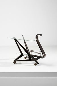 LACCA CESARE (n. 1929) : Raro carrello da servizio Cigno per F.lli Colombo, Cant  - Asta Asta 383 | DESIGN E ARTI DECORATIVE DEL NOVECENTO - FINE DESIGN Tradizionale - Associazione Nazionale - Case d'Asta italiane