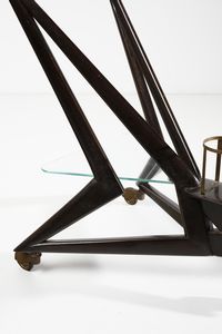 LACCA CESARE (n. 1929) : Raro carrello da servizio Cigno per F.lli Colombo, Cant  - Asta Asta 383 | DESIGN E ARTI DECORATIVE DEL NOVECENTO - FINE DESIGN Tradizionale - Associazione Nazionale - Case d'Asta italiane