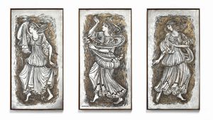 RUSSIAN GIANNI (1922 - 1962) - Tre specchiere raffiguranti le Tre grazie per Fontana Arte