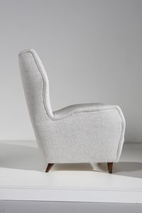 PONTI GIO (1891 - 1979) : Coppia di poltrone con coppia di poggiapiedi per ISA, Ponte San Pietro, Bergamo  - Asta Asta 383 | DESIGN E ARTI DECORATIVE DEL NOVECENTO - FINE DESIGN Tradizionale - Associazione Nazionale - Case d'Asta italiane