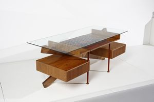 RENATO ANGELI & CLAUDIO OLIVIERI : Scrivania  - Asta Asta 383 | DESIGN E ARTI DECORATIVE DEL NOVECENTO - FINE DESIGN Tradizionale - Associazione Nazionale - Case d'Asta italiane
