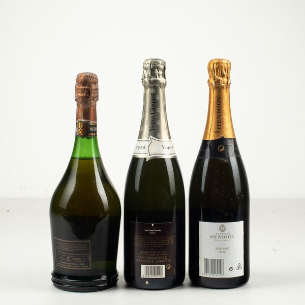 Philipponnat, Champagne Clos de Goisses<BR>Henriot, Champagne Brut Ros<BR>Veuve Clicquot, Champagne Demi Sec  - Asta Winter Wine Auction - Associazione Nazionale - Case d'Asta italiane