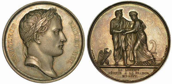 GENOVA. Annessione della Liguria alla Francia. Medaglia in argento 1805.  - Asta Numismatica - Associazione Nazionale - Case d'Asta italiane