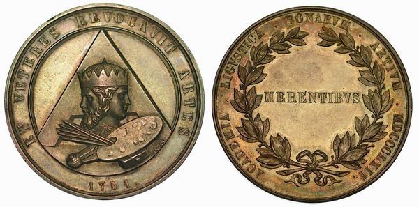 GENOVA. Accademia Ligustica di Belle Arti. Medaglia premio in argento 1862.  - Asta Numismatica - Associazione Nazionale - Case d'Asta italiane