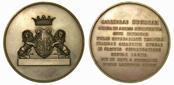 GENOVA. Alla Duchessa di Galliera Maria Brignole Sale De Ferrari, benefattrice e istitutrice dell'Ospedale Galliera. Medaglia in bronzo 1880.  - Asta Numismatica - Associazione Nazionale - Case d'Asta italiane