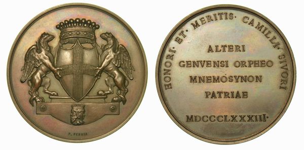 GENOVA. A Camillo Sivori. Medaglia in bronzo 1883.  - Asta Numismatica - Associazione Nazionale - Case d'Asta italiane