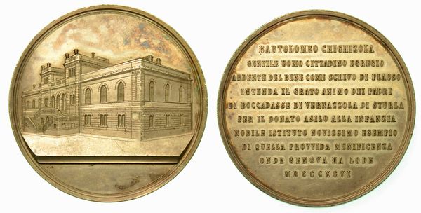 GENOVA. A Bartolomeo Chighizola. Medaglia in argento 1896.  - Asta Numismatica - Associazione Nazionale - Case d'Asta italiane